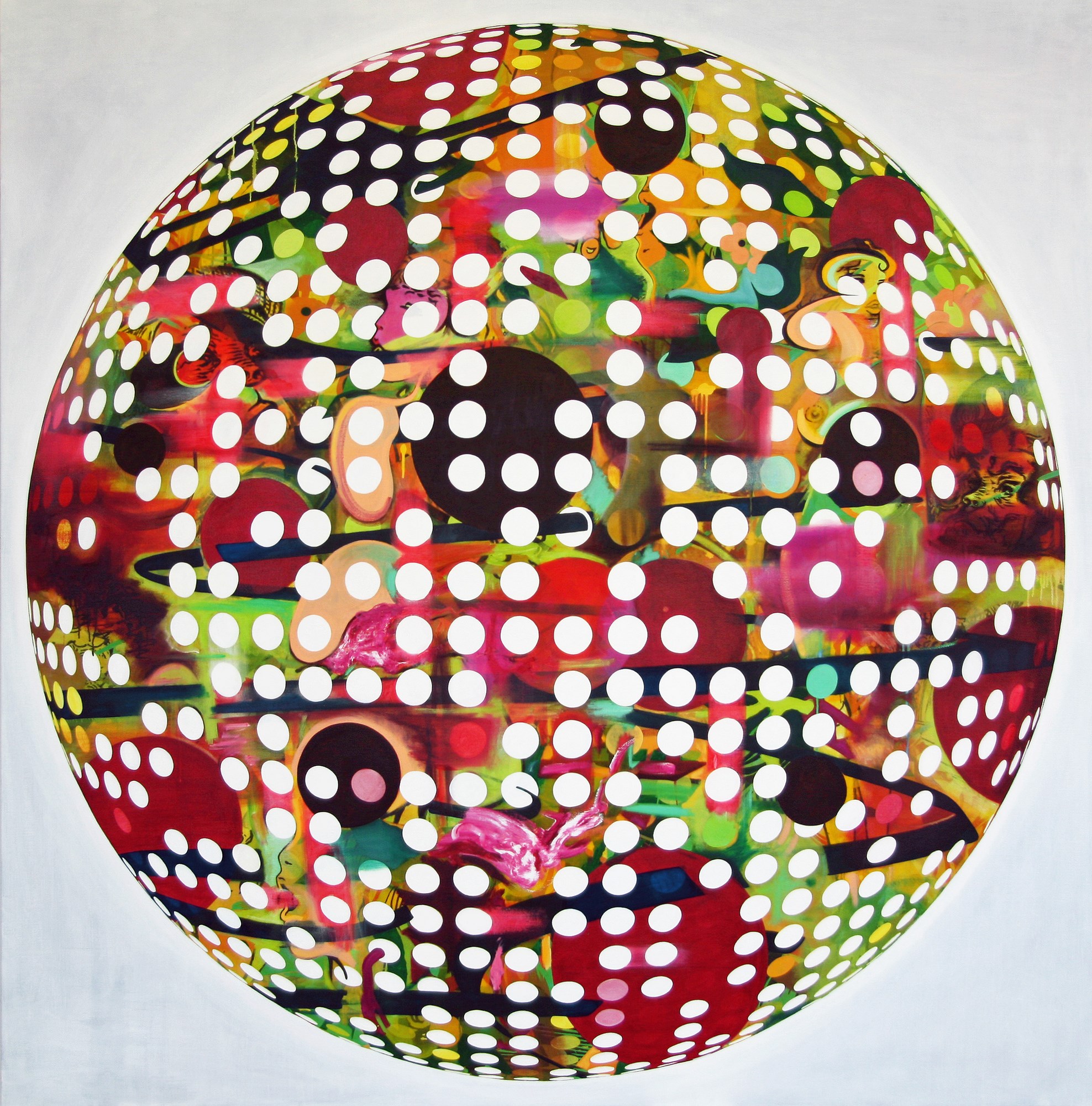 Esfera #10, 2012, óleo y acrílico sobre lienzo, 200 x 200 cm.